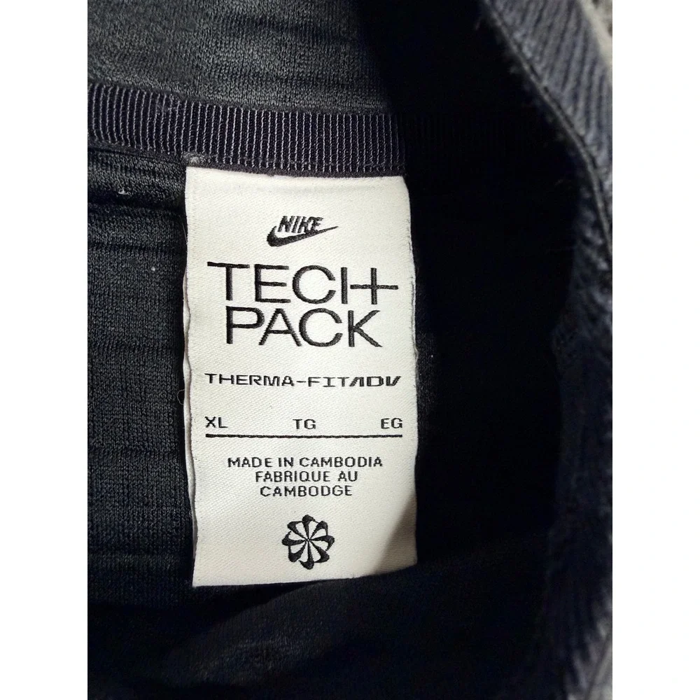 Nike Tech Pack Therma-FIT ADV Hoodie XL Olive Grey Waffle Knit‎ Pullover Mens